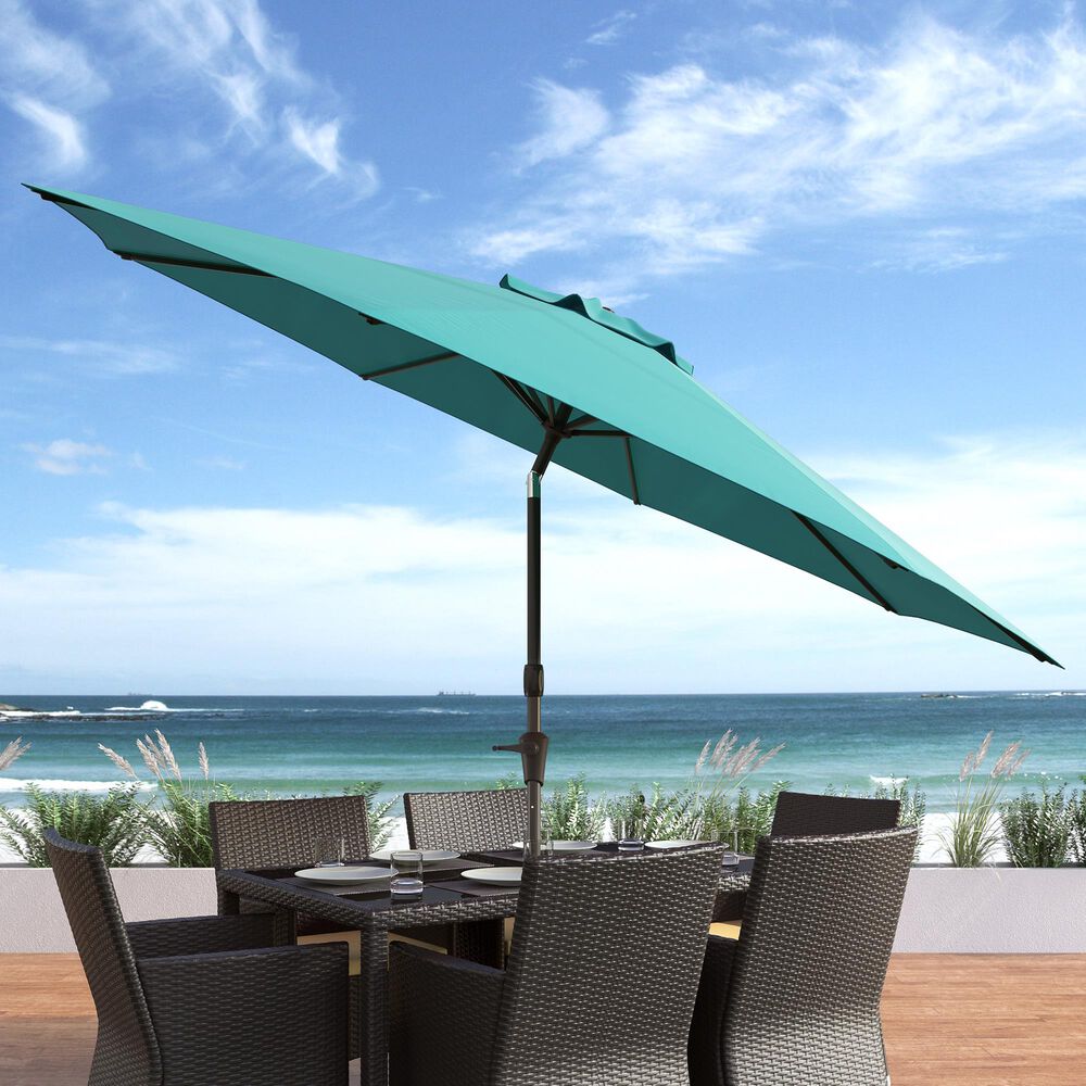 CorLiving 10" UV & Wind Resistant Patio Umbrella in Turquoise Blue, , large