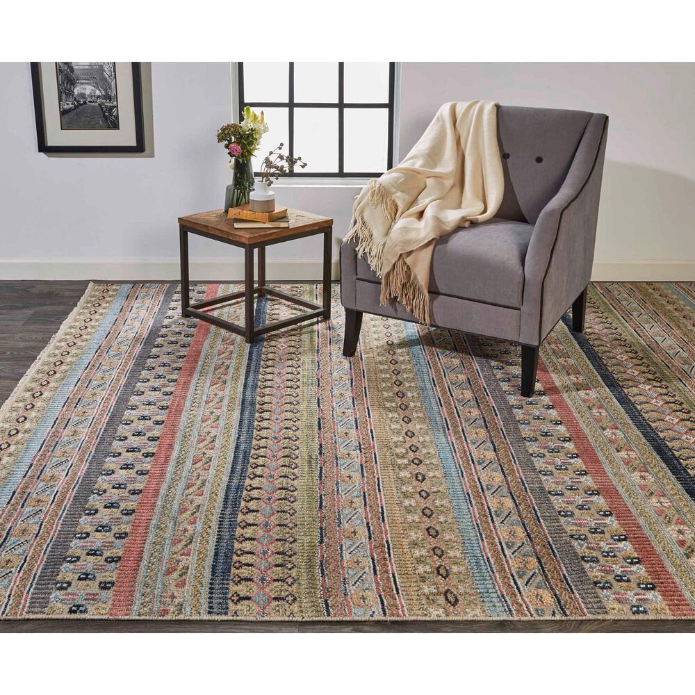 Feizy Payton 5&#39;6&quot; x 8&#39;6&quot; Pink and Multicolor Area Rug, , large