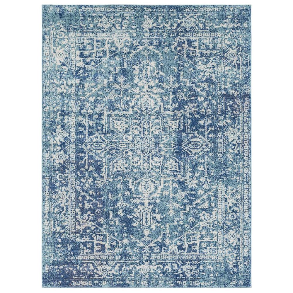 Surya Harput HAP-1023 2" x 3" Teal, Dark Blue and Beige Scatter Rug, , large