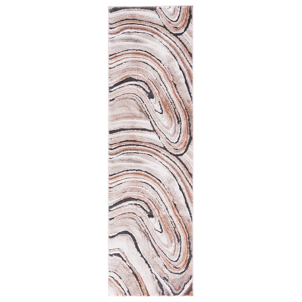 Safavieh Cyrus Shag CYR138A 2"2" x 7"9" Beige and Rust Runner, , large