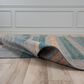 RIZZY Spectrum Dark Blue, Gray, Teal, Ivory, Cream, Green and Dusty Rose 10" x 13" Area Rug, , large
