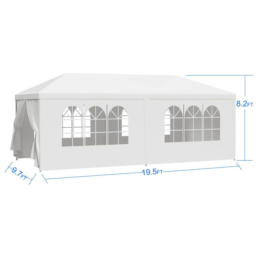 HOMLUX 10' x 20' Outdoor Canopy Gazebo with Sidewalls for Party in White, , large