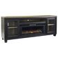 Ashley Foyland 83" TV Stand with Electric Fireplace in Black and Brown, , large