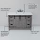 Lexora Home Marsyas 48" Single Bathroom Vanity in Ash Grey with White Quartz Top and Rectangular Sink, , large