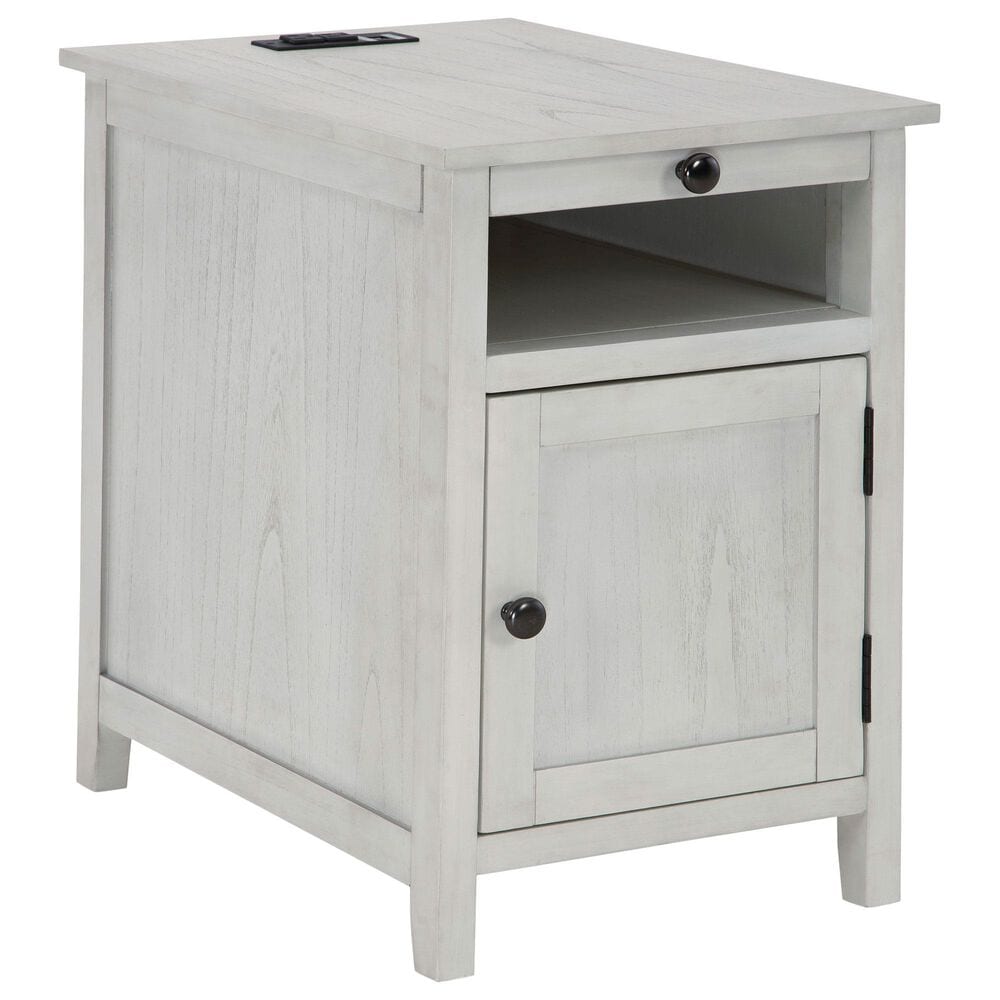 Ashley Treytown Chairside End Table in Whitewashed, , large