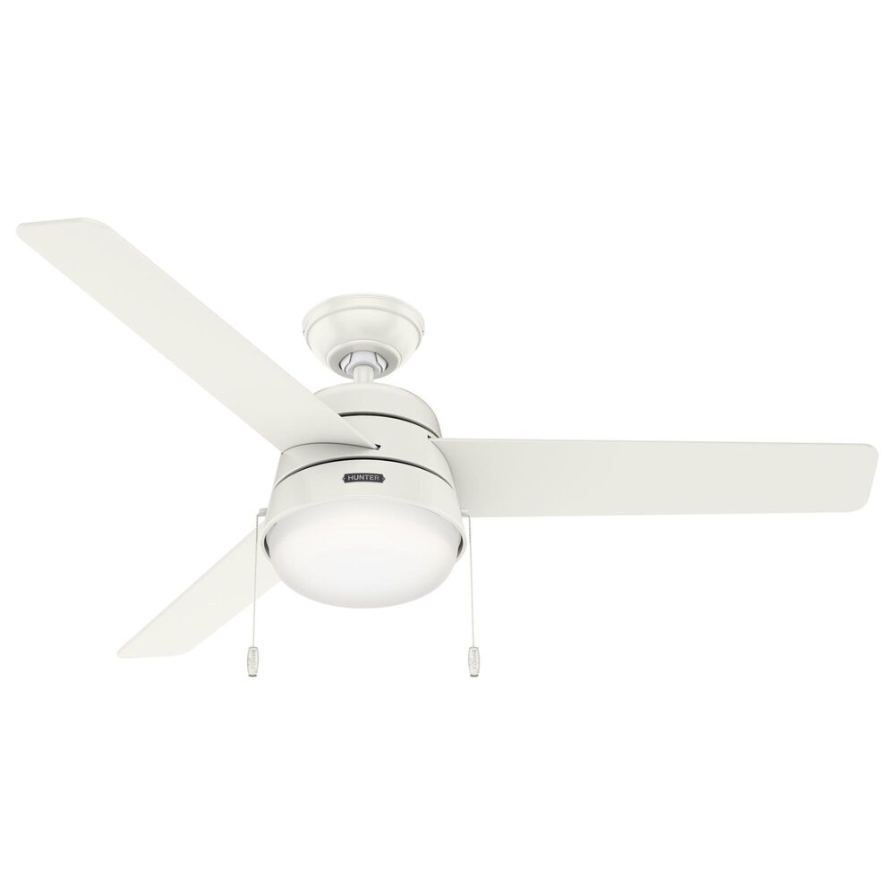Hunter Aker 52" Ceiling Fan with LED Lights in Fresh White, , large
