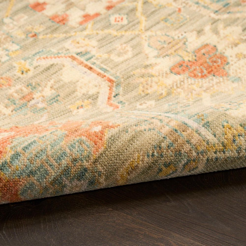 Nourison Antique Bloom Sage and Multicolor 2'4" x 12' Runner, , large