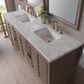 James Martin Vanities Portland 72" Double Bathroom Vanity in Whitewashed Walnut with 3 cm Eternal Jasmine Pearl Silestone Top, Rectangular Sinks and FreePower Wireless Charger, , large