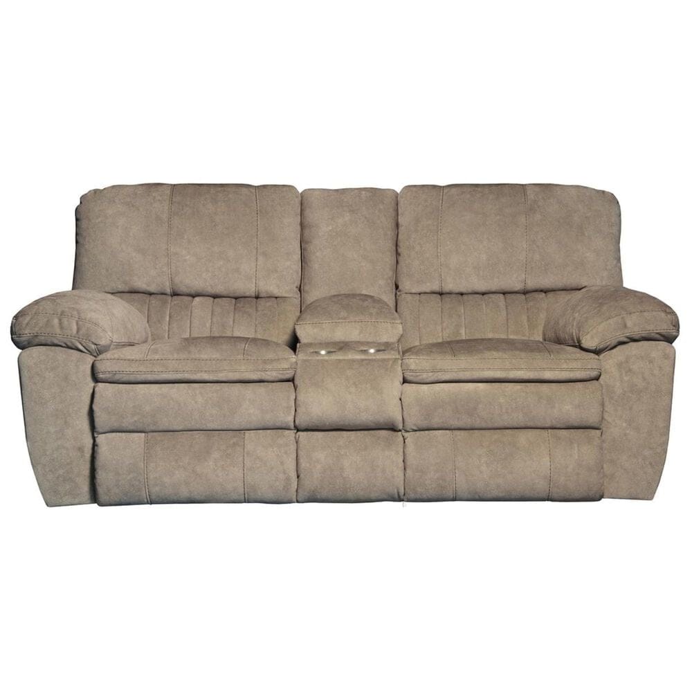Catnapper Reyes Power Lay Flat Reclining Console Loveseat in Portabella, , large