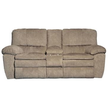Catnapper Reyes Power Lay Flat Reclining Console Loveseat in Portabella, , large