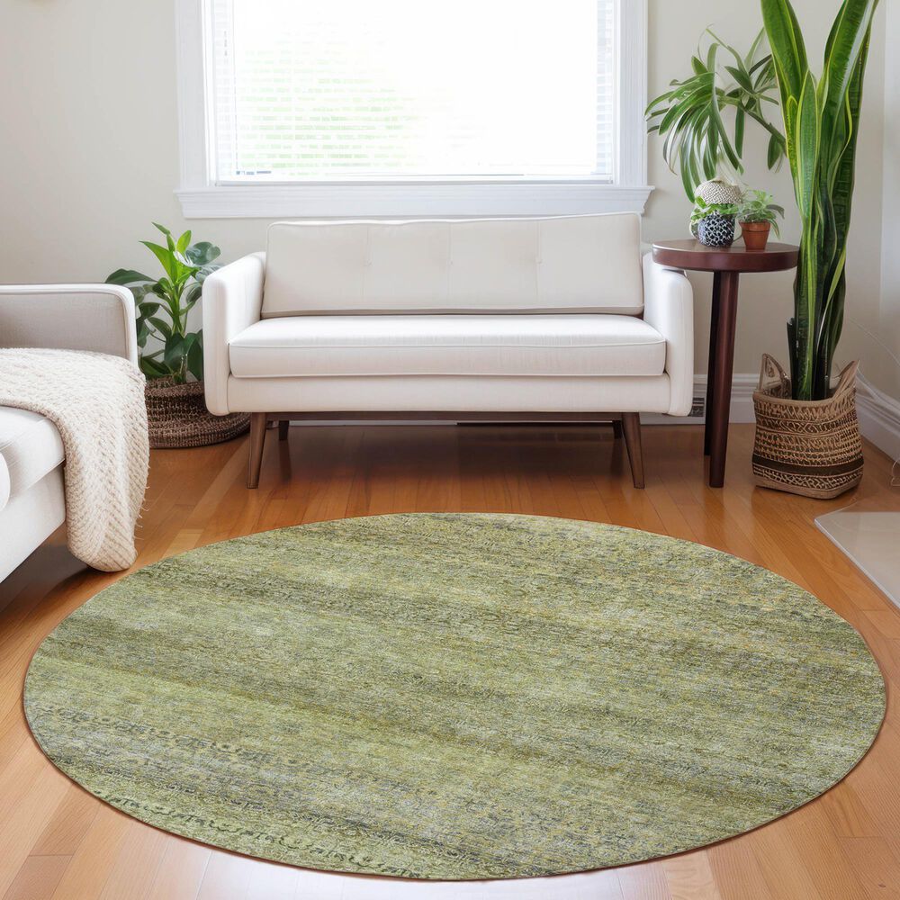 Dalyn Rug Company Burano BU12 8&#39; Round Aloe Indoor/Outdoor Area Rug, , large
