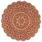 L&R Resources Synergy 54125RED 6" Round Tan and Raspberry Red Area Rug, , large