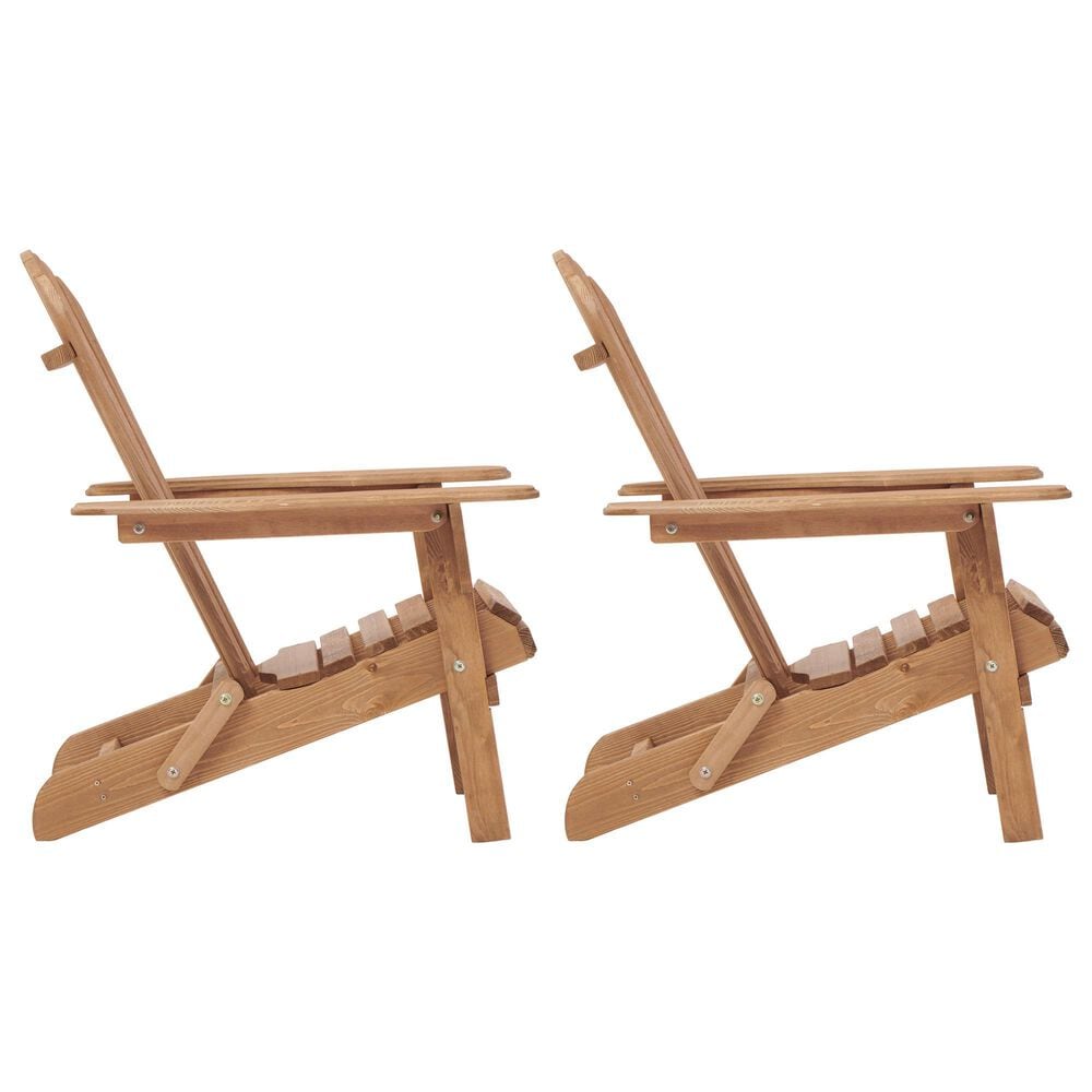 Hearth and Haven Outdoor Folding Adirondack Chair in Light Brown (Set of 2), , large