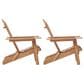 Hearth and Haven Outdoor Folding Adirondack Chair in Light Brown (Set of 2), , large