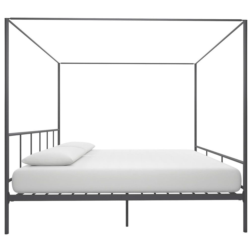 Novogratz Marion King Canopy Bed in Dark Gray, , large