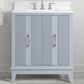 37B Fenwick 30" Single Bathroom Vanity in Soft Blue with Glossy White Composite Stone Top and Backsplash, , large