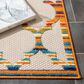 Safavieh Cabana CBN333A 8" x 10" Ivory and Orange Indoor/Outdoor Area Performance Rug, , large