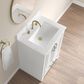 37B Lucerne 24" Single Bathroom Vanity Cabinet in Bright White with Marble Top and Backsplash, , large