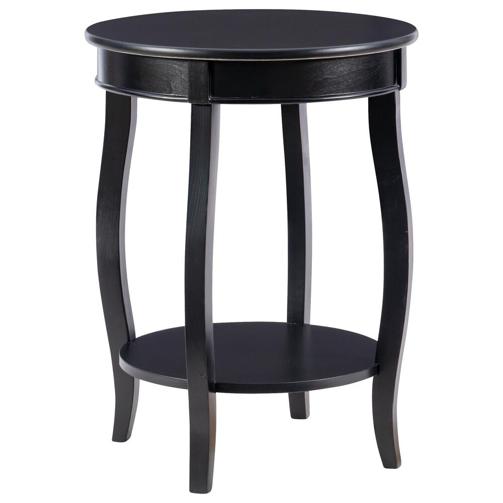 Linon Home Decor Rainbow Round Side Table in Black, , large