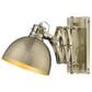 Golden Lighting Hawthorn 1-Light Articulating Wall Sconce in Aged Brass, , large