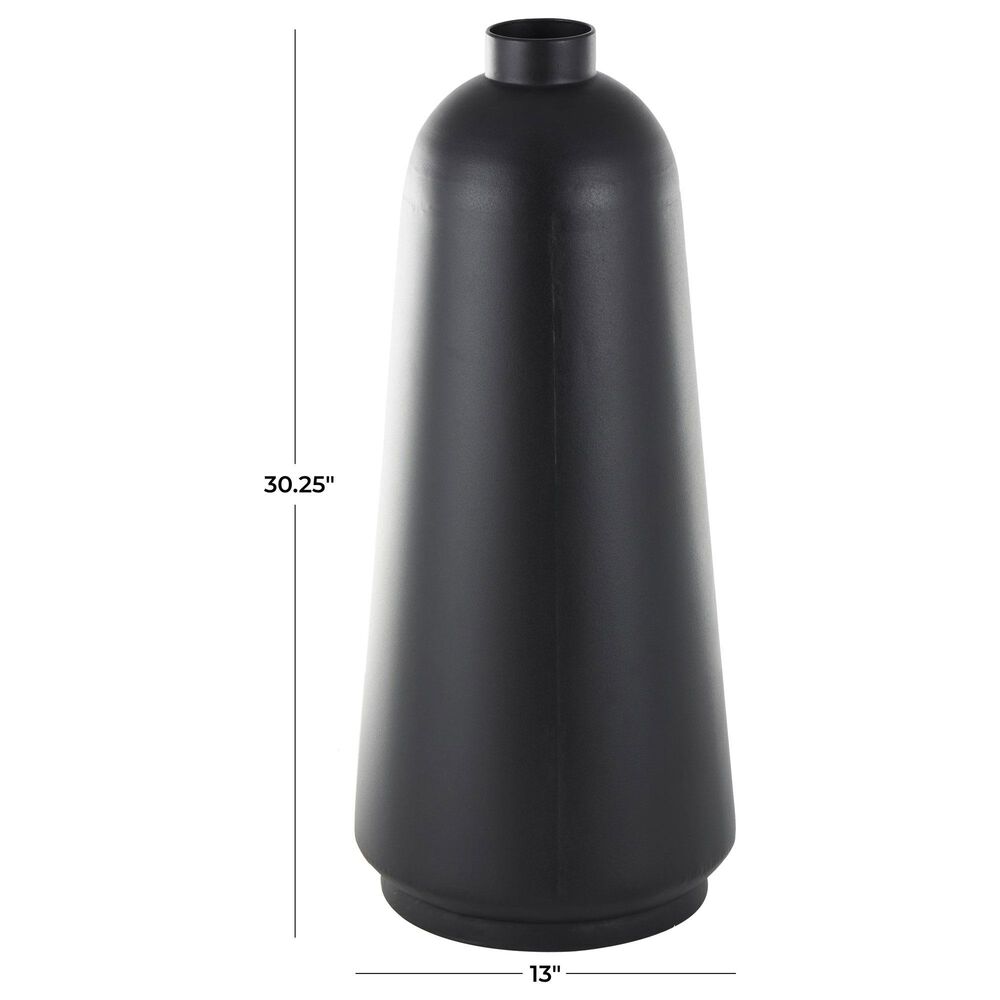 Maple and Jade 30&quot; Decorative Vase with Narrow Opening in Matte Black, , large
