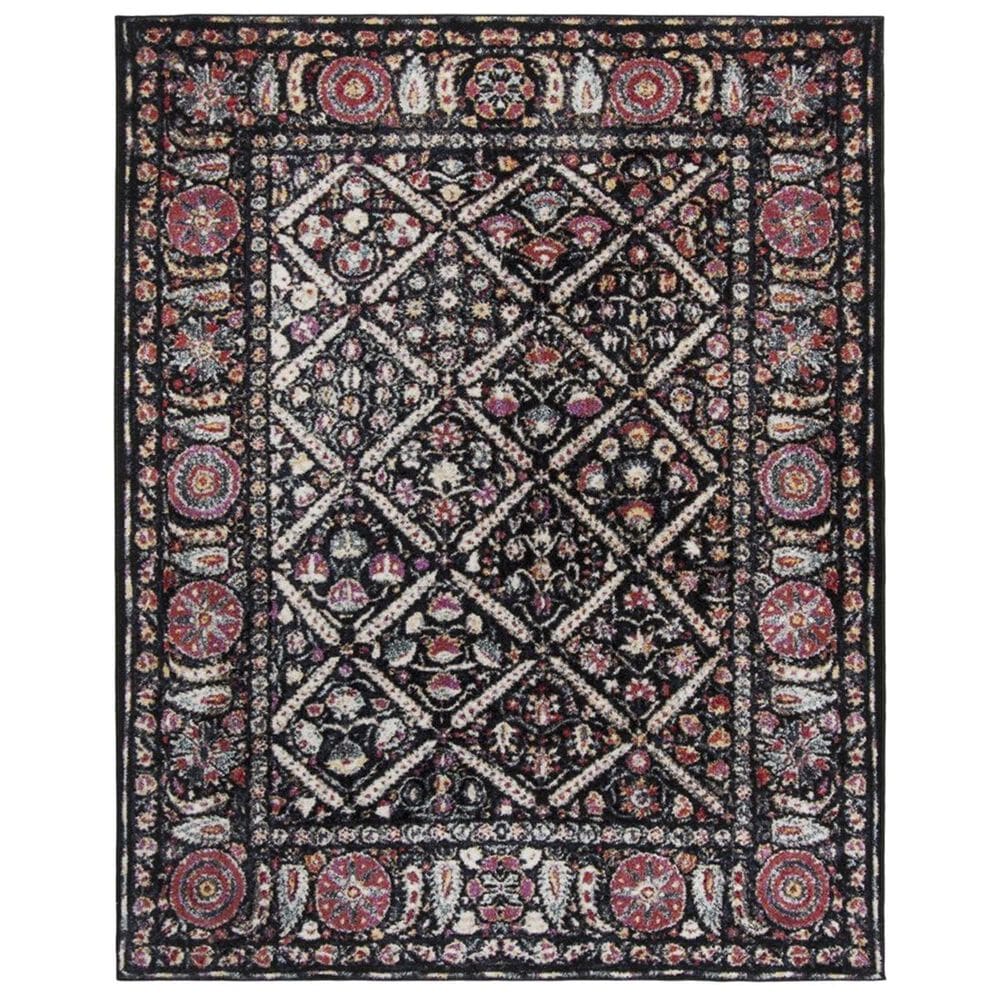 Safavieh Adirondack ADR203Z 8" x 10" Black and Fuchsia Area Rug, , large