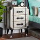 Baxton Studio Dilan 3-Drawer End Table in Antique Silver and Black, , large