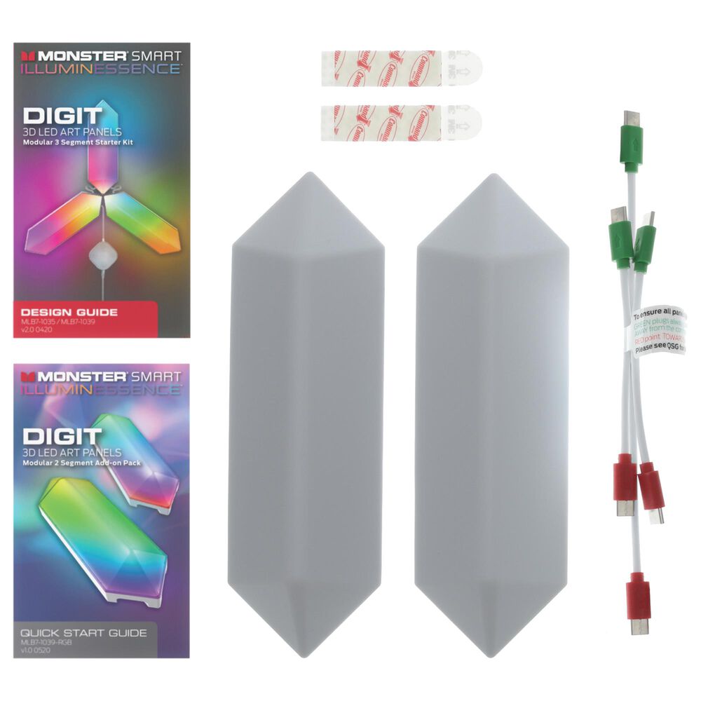 Monster Smart Illuminessence Digit Add-On Pack Smart Modular 3D LED Art Panels, , large