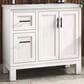 Kohler Quo 36" Single Bathroom Vanity in White with 3 cm Pure White Quartz Top and Oval Sink, , large