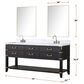 Lexora Home Norwalk 72" Double Bathroom Vanity in Grey Oak with White Quartz Top and Rectangular Sinks, , large