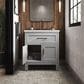 Kohler Quo 30" Single Bathroom Vanity in White with 3 cm Pure White Quartz Top and Oval Sink, , large