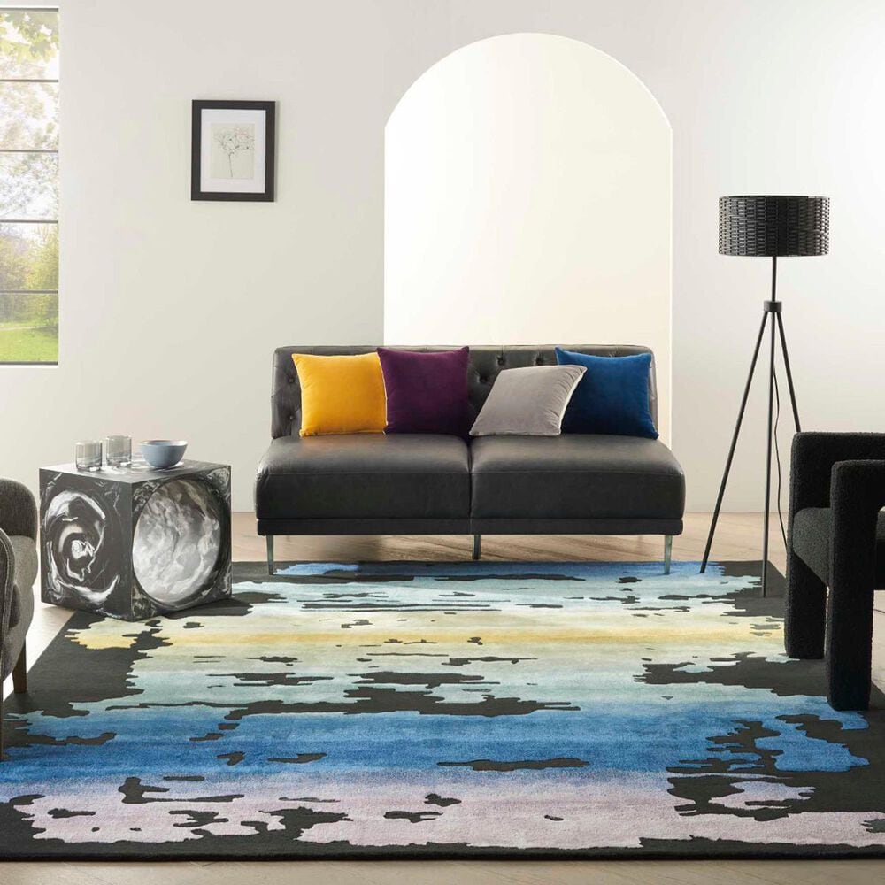 Nourison Prismatic 7&#39;9&quot; x 9&#39;9&quot; Black and Multicolor Area Rug, , large