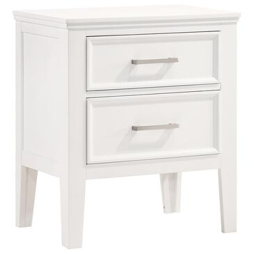 New Heritage Design Andover 2 Drawer Nightstand in White, , large