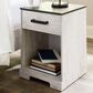 Ashley Shawburn 1-Drawer Nightstand in Whitewash and Charcoal Gray, , large