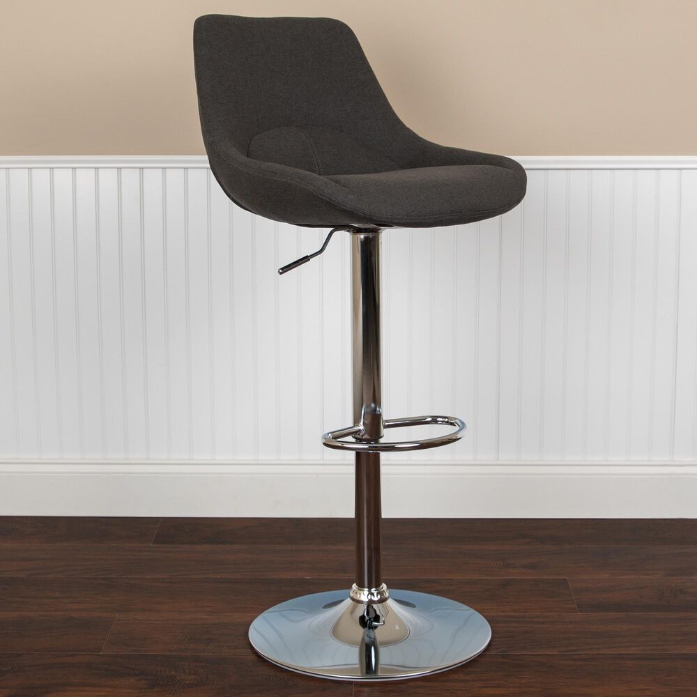 Flash Furniture Adjustable Barstool in Black, , large