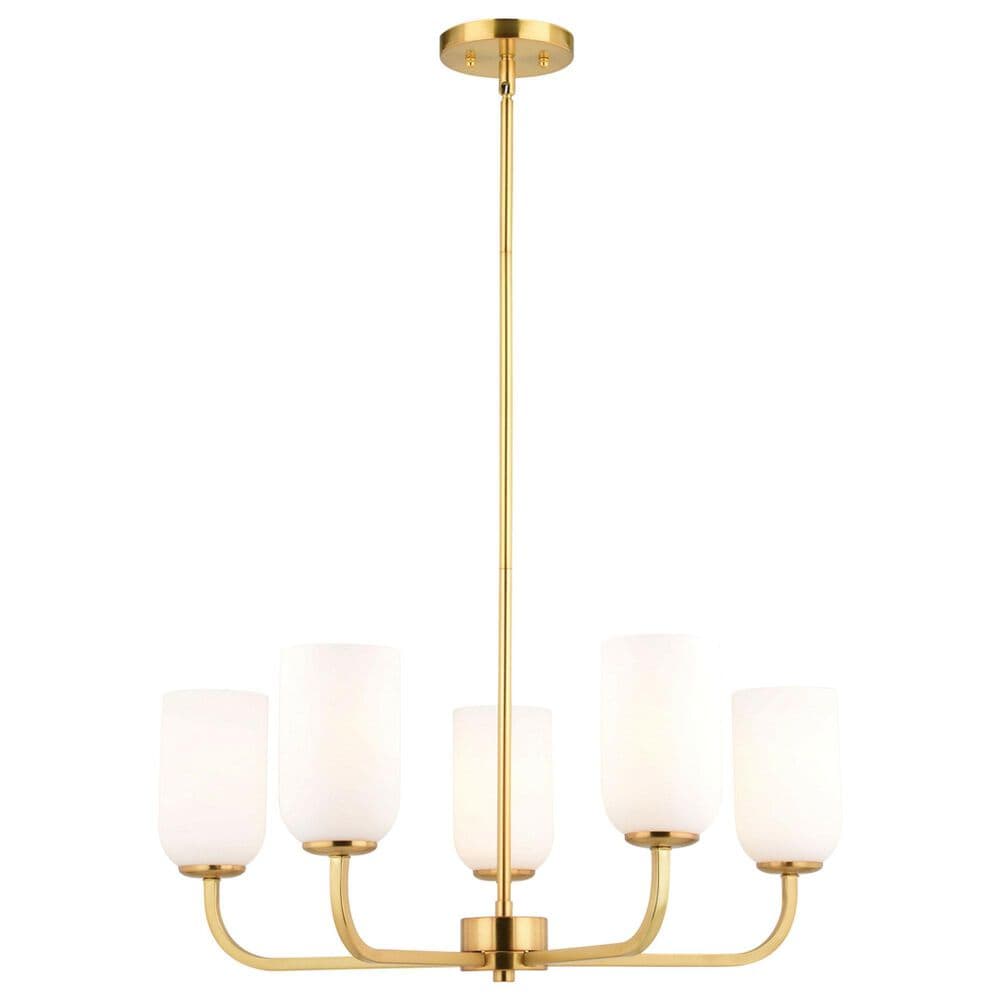 Vaxcel International Co. Ltd. Shelby 5-Light Chandelier in Natural Brass, , large