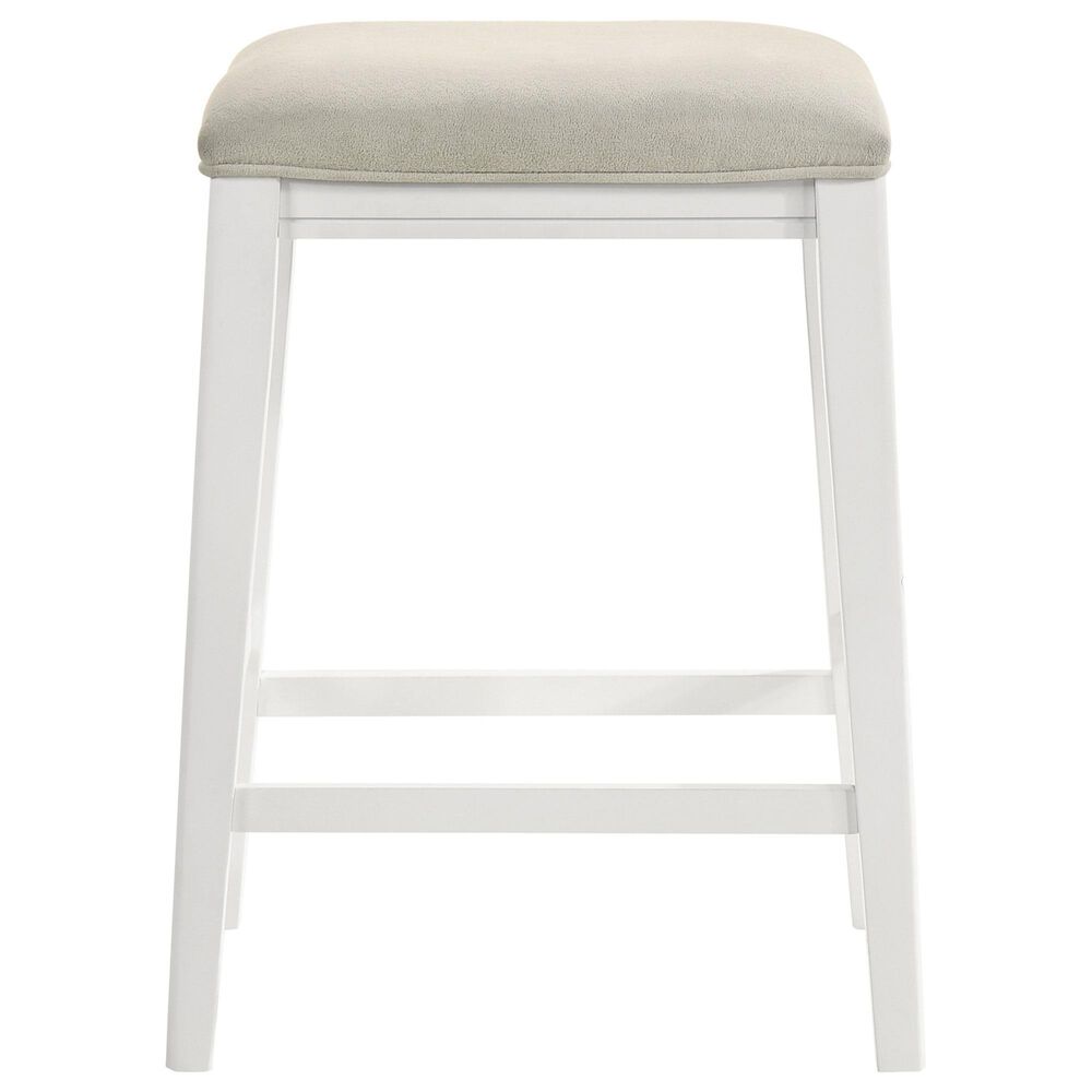 Armen Living Jane Counter Height Stool in White, , large