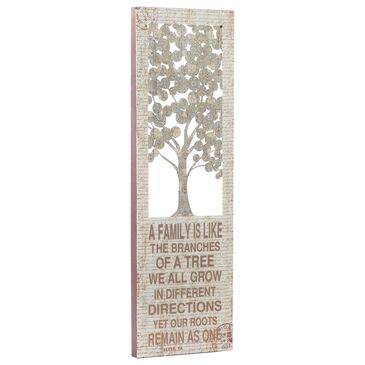 Maple and Jade 36" x 12" Tree Wall Decor in Beige, Maroons and Blue, , large