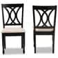 Baxton Studio Reneau Side Chair with Sand Cushion in Espresso Brown (Set of 2), , large