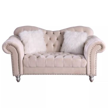 Morden Fort America Stationary Loveseat in Beige Velvet, , large