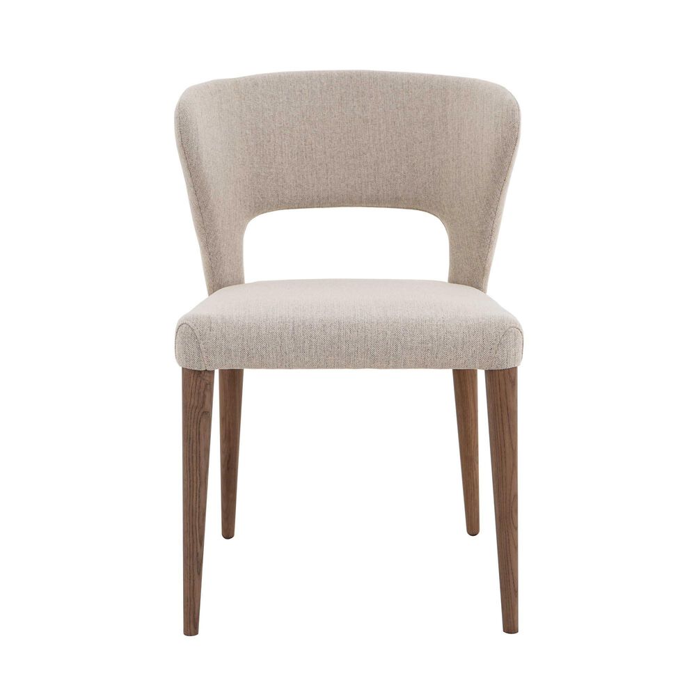 Monroe Rose Curved Open Back Side Chair in Walnut, , large