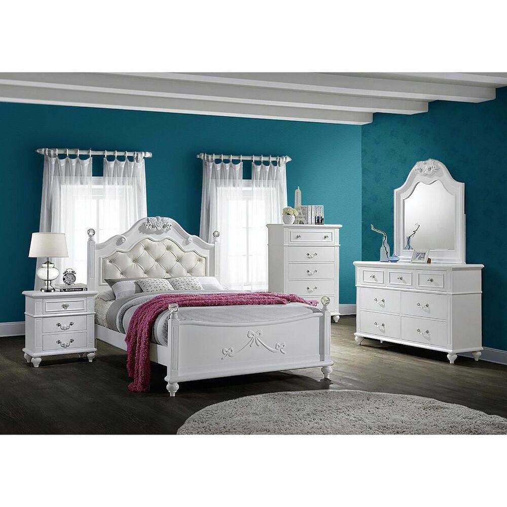 Mayberry Hill Alana 7-Drawer Dresser and Mirror in White Lacquer, , large