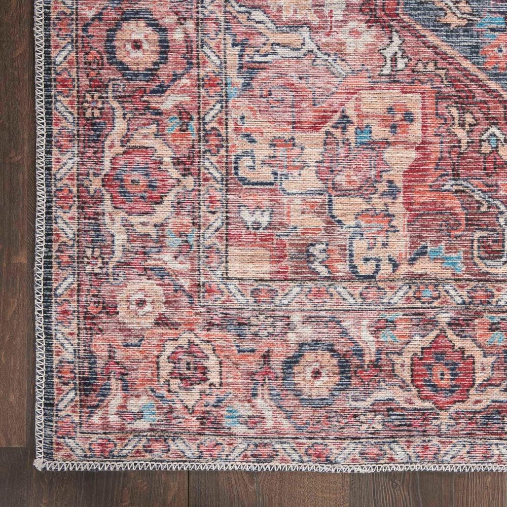 57 Grand by Nicole Curtis Series 1 5&#39;3&quot; x 7&#39;3&quot; Brick Red and Blue Area Rug, , large