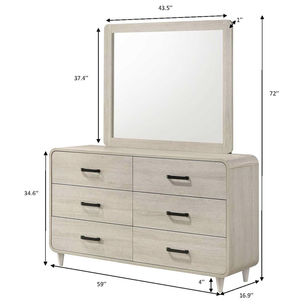 Crown Mark Nyomi 5 Piece Queen Panel Bedroom Set in White, , large