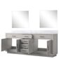 Lexora Home Abbey 84" Double Bathroom Vanity in Black Oak with 2 cm White Carrara Marble Top, Rectangular Sinks and 36" Mirrors, , large