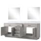 Lexora Home Abbey 84" Double Bathroom Vanity in Black Oak with 2 cm White Carrara Marble Top, Rectangular Sinks and 36" Mirrors, , large