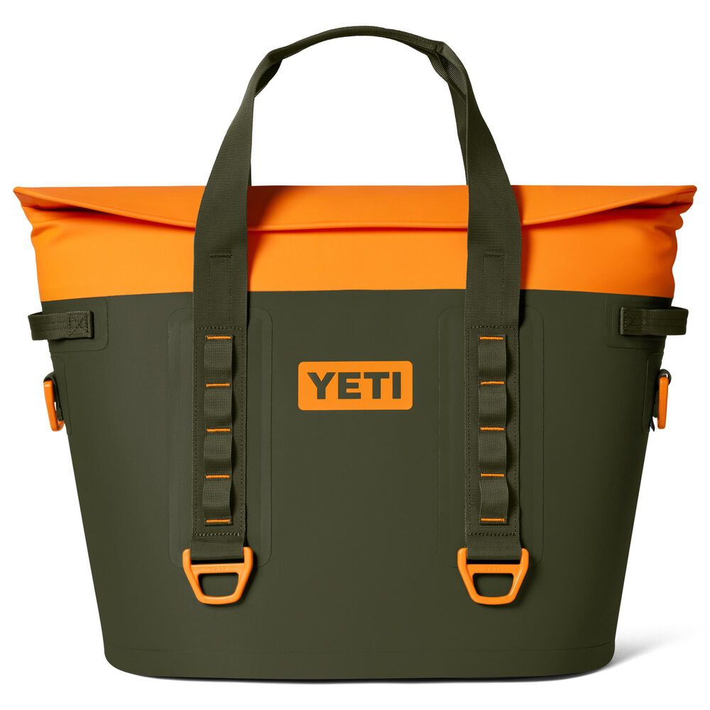 YETI Hopper M30 2.0 Tote Soft Cooler in Olive and King Crab Orange, , large