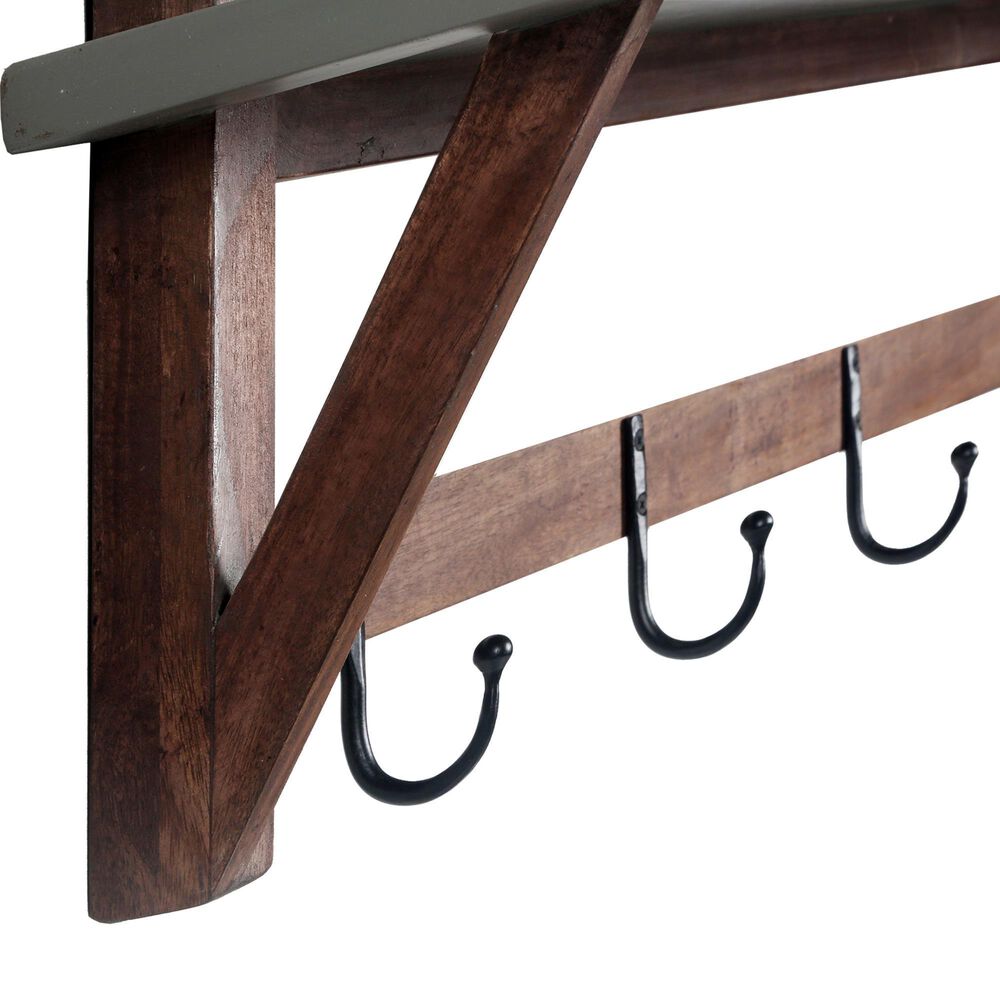 Timberlake Brookside 40&quot; Entryway Coat Hook in Light Gray and Brown, , large