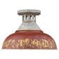 Golden Lighting Kinsley Semi-Flush in Aged Galvanized and Red, , large