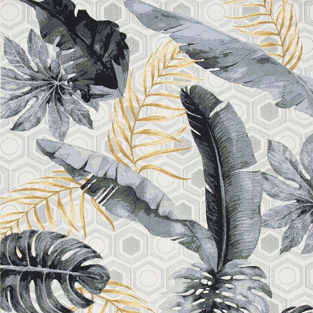 Safavieh Barbados  6&#39;6&quot; x 9&#39;4&quot; Grey and Gold Indoor/Outdoor Area Rug, , large